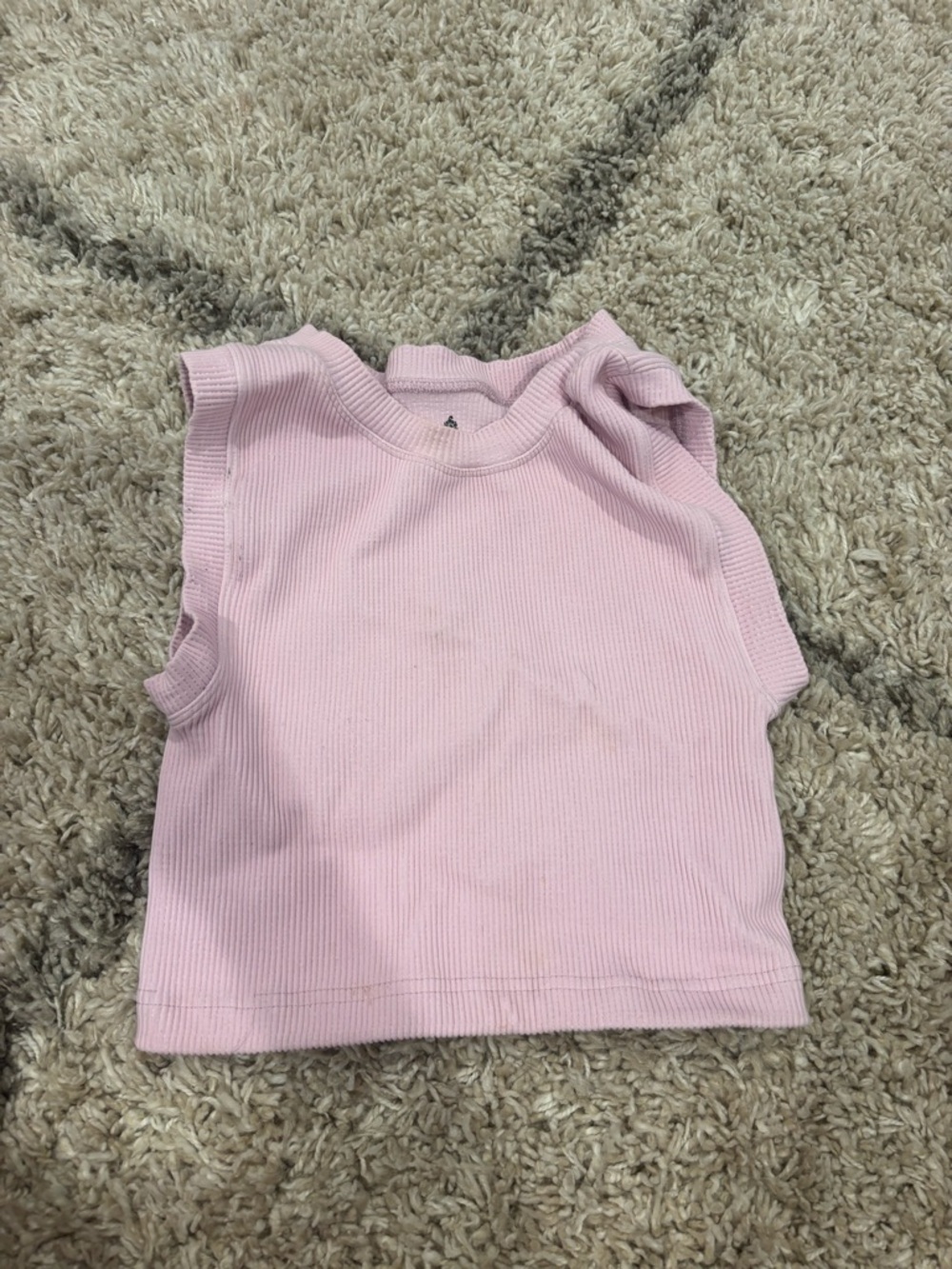 FP Movement by Free People Light Pink Ribbed Muscle Tee